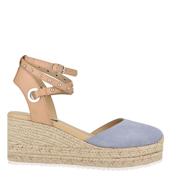 Nine West Adore Espadrille Blue Wedge Sandals | South Africa 67G55-0U91